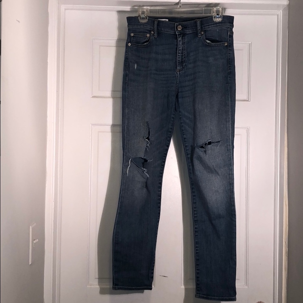 GAP Distressed Resolution Slim Straight Jeans